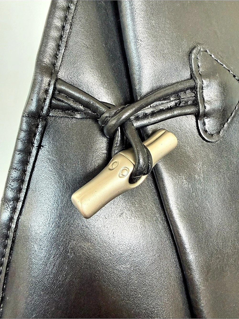 Longchamp Vintage Roseau Backpack Black Leather Backpack Made in France - Picture 4 of 11